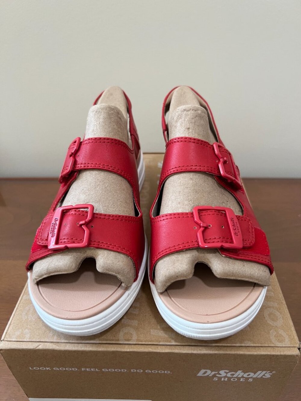 Dr. Scholl's Time Off Era Sandals Red Ankle Strap, Women’s 7 new in box. - Picture 2 of 9